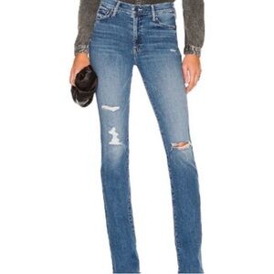 Mother jeans, insider, weekend warrior, Distressed Blue Denim Jeans